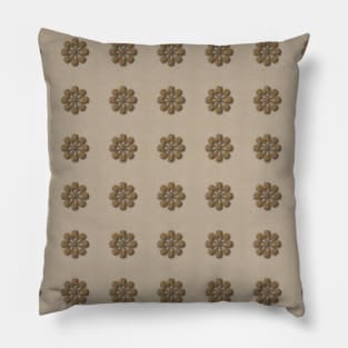 Gold Ornament Pattern Linen Look Pillow