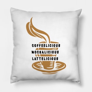 Coffee, mocha, latte-Totes, phone cases, mugs, masks, hoodies, notebooks, stickers ,asthetic, cute outfit fashion design Pillow