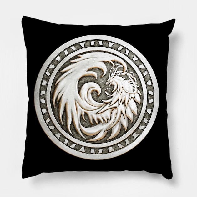 Phoenix Coin silver Pillow by chriskar