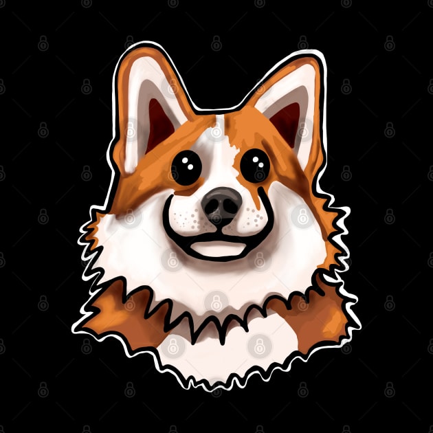 Happy Corgi Face by wildjellybeans