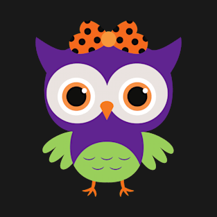 CUTE OWL halloween cartoon funny design digital print T-Shirt