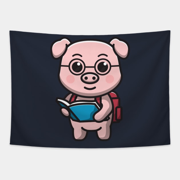 pig student Tapestry by fflat hds