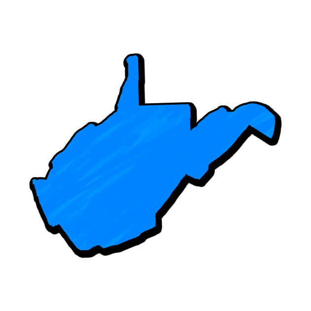 Bright Blue West Virginia Outline by Mookle