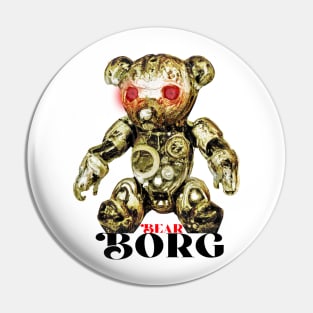 Bear Borg (Gold Cyborg Teddy Bear)) Pin