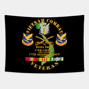 Vietnam Combat Cavalry Vet  w Hotel Troop - 17th Air Cav - 17th Aviation Group DUI w SVC Tapestry