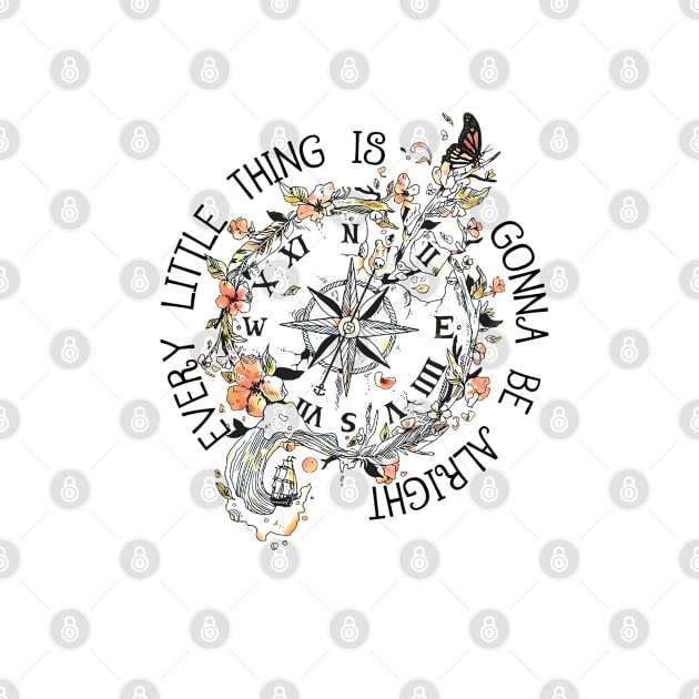 Every Little Thing Is Gonna Be Alright  Hippie Flower Clock by Raul Caldwell