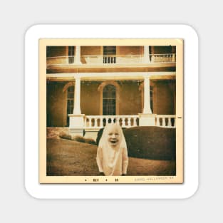 Old Halloween Costume | Ghost Caught on Film | Secret Vintage Photograph Ghost captured | Rare Scary Classic Retro Portrait | Daniel Halloween 1969 Magnet