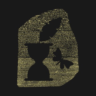 Rosetta Stone Sand Clock Butterfly Shape T-Shirt