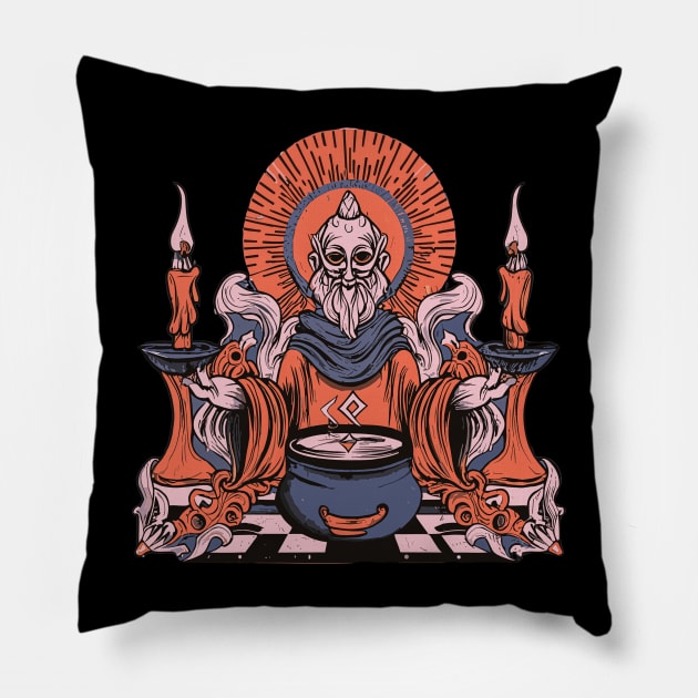 Devil's Delight Occultism On Art Pillow by Lucifer