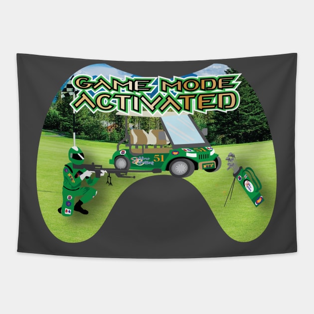 Game Mode Activated Green golf course Tapestry by Sublime Expressions