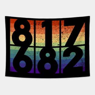 Fort Worth Area Codes In Distressed Gay Pride Colors Tapestry