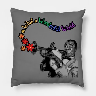 Louis Armstrong Portrait And Quote Pillow