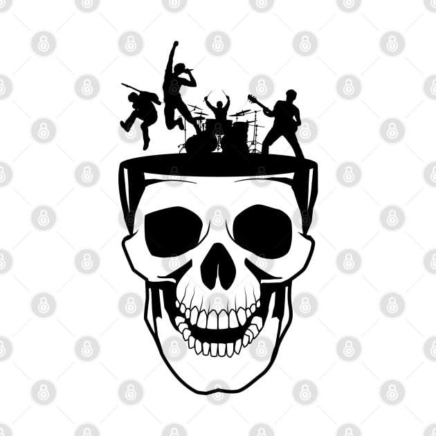 Skeleton concert on skull illustration by ShirtyLife