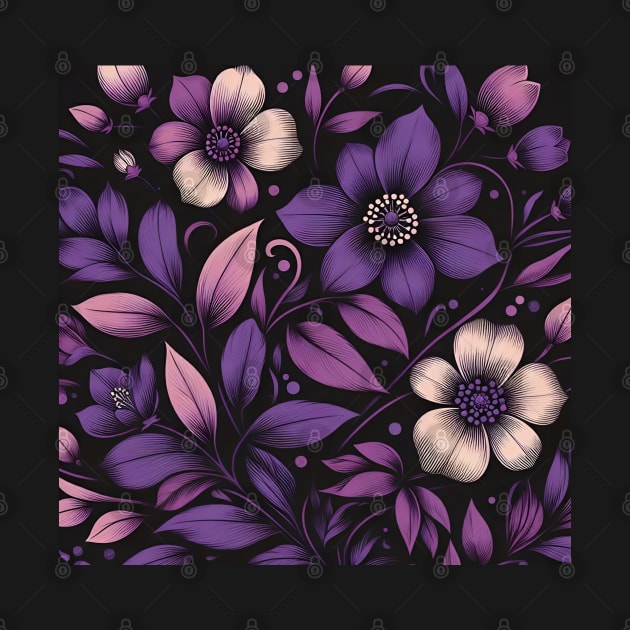 Violet Floral Illustration by Jenni Arts
