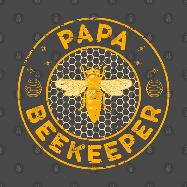 Papa Beekeeper, Bee Whisperer Distressed Retro Style Design by PugSwagClothing