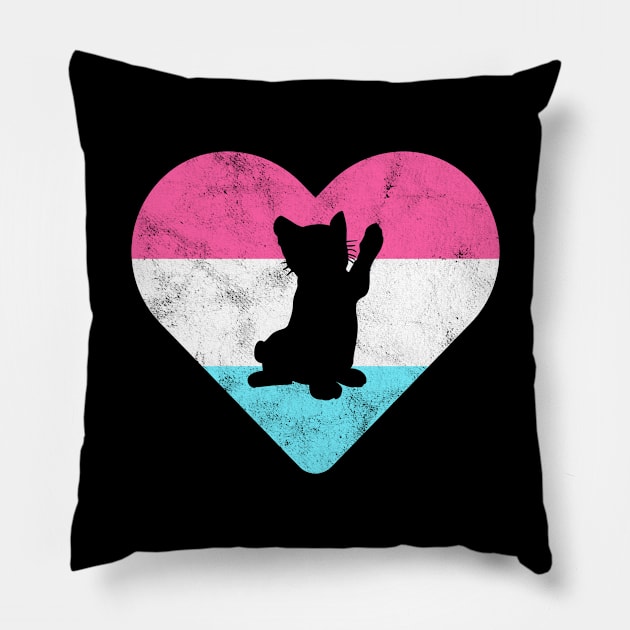 Retro Vintage Kitten Gift Pillow by JKFDesigns