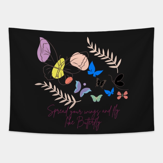 Spread your wings and fly like Butterfly Tapestry by Color by EM