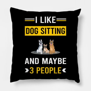 3 People Dog Sitting Pillow