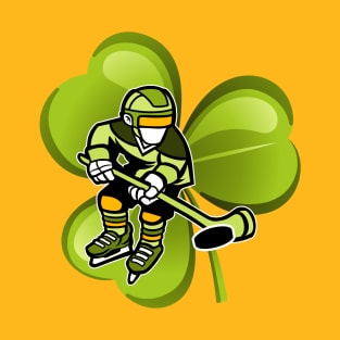 Ice Hockey Shamrock Clover St Patricks Day Hockey Irish Boys T-Shirt