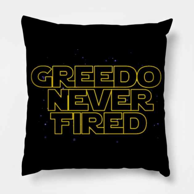Greedo Never Shot Pillow by Elvira Khan