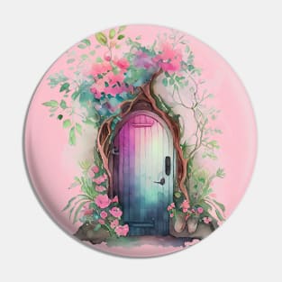 Fairy Door Watercolor 5 Come Through Pin