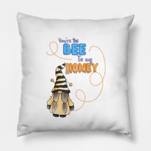 Bee to my honey gnome, spring gnome, bee pun, Pillow