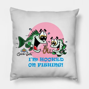 Fritts Cartoons "Hooked on Fishing" Pillow