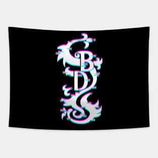 black dragon glitch logo Tapestry