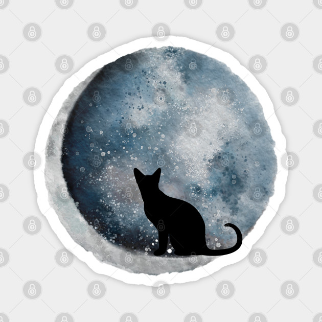 Cat In A Crescent Moon Cat Magnet Teepublic Au
