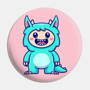 Cute Monster Kid Cartoon Pin