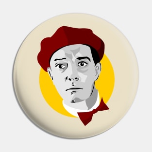 Colored Buster Keaton Pin