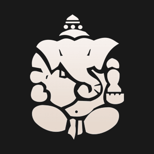 White Abstract Lord Ganesha Ganapati Who Releases from Bondage T-Shirt