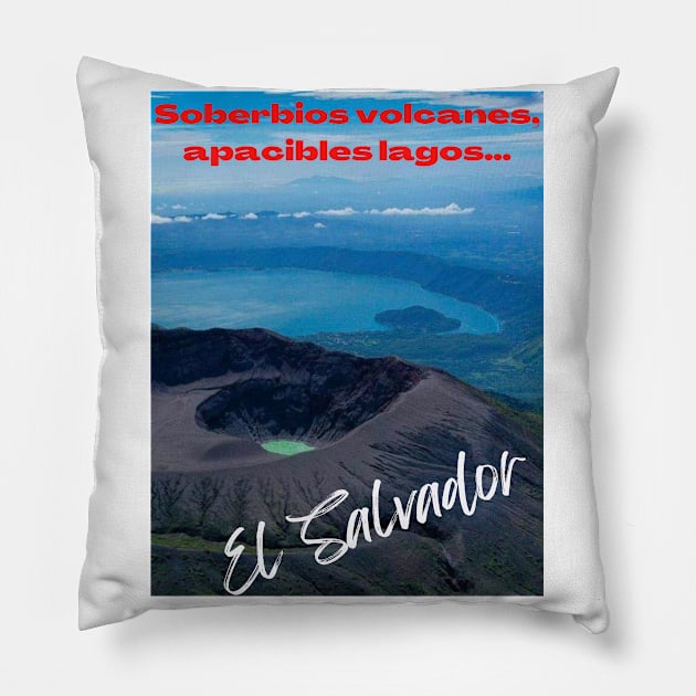 Lago de Coatepeque y volcán de Izalco Pillow by Talcomunca