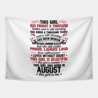 This Girl Was Born In August Tapestry