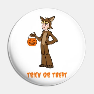 Halloween trick or treat wolf costume cartoon Pin