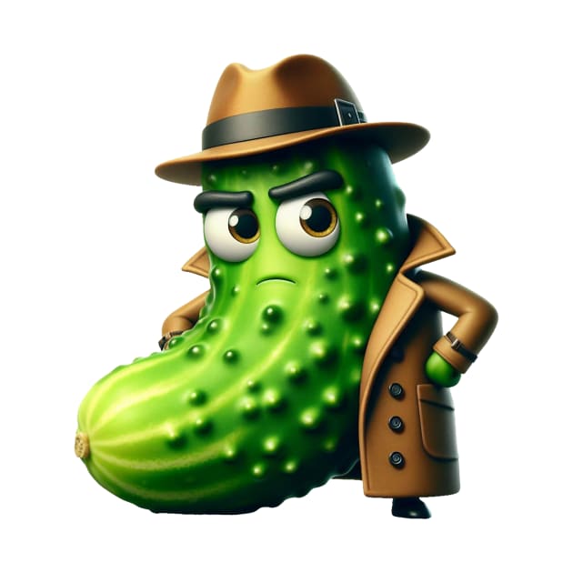 Cucumber Wearing Trench Coat by Dmytro