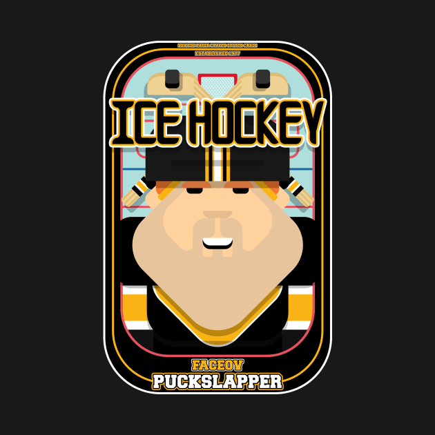 Ice Hockey Black and Yellow - Faceov Puckslapper - Josh version by Boxedspapercrafts