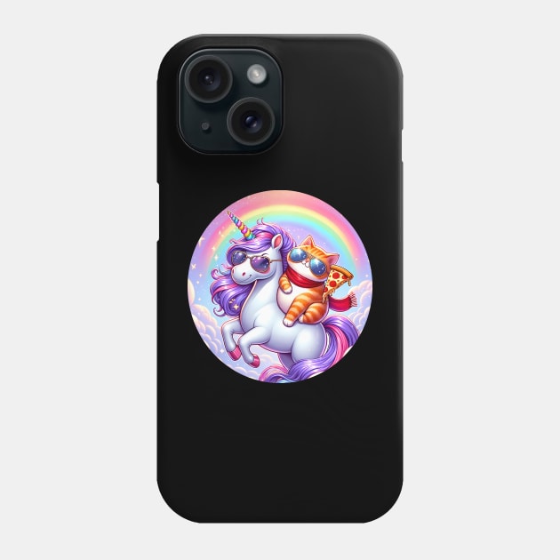 Cute Pizza Unicorn Lover, Love Eating Pizza Phone Case by dukito