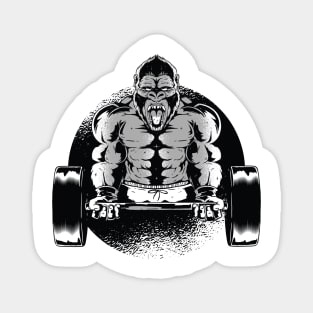 sports gorilla workout gym sticker and t-shirt Magnet