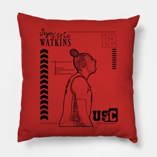 Juju watkins || Usc | Black Retro Pillow