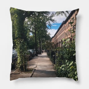 Carroll Gardens Quiet Tree-Lined Street Pillow