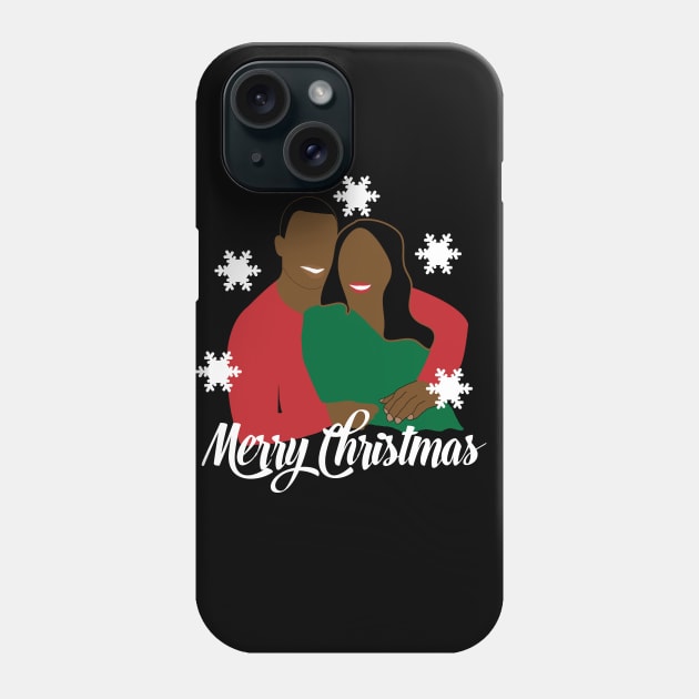 African American Couple Black Love Christmas Phone Case by blackartmattersshop