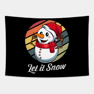 Snowman - Retro Style Vintage Winter Xmas Tapestry