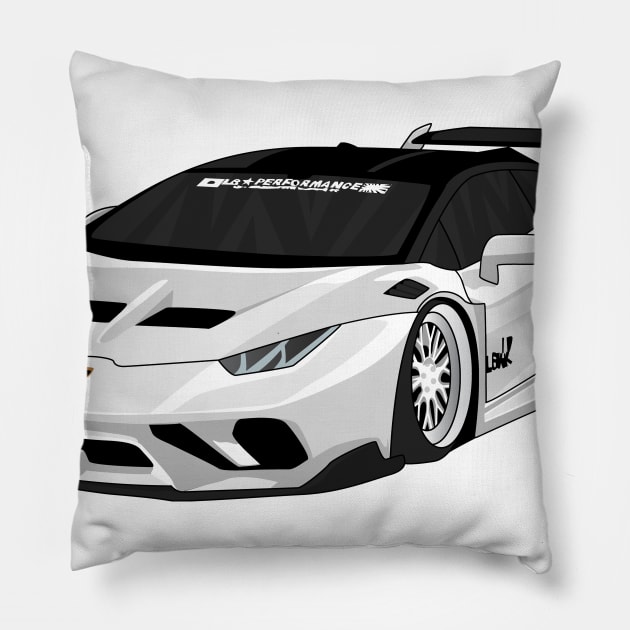 lamborghini huracan WHITE Pillow by VENZ0LIC