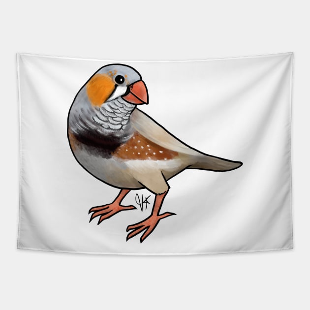 Bird - Finch - Zebra Finch Tapestry by Jen's Dogs Custom Gifts and Designs