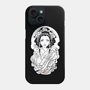 Geisha Black and White Phone Case