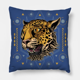 cheetah sacred geometry Pillow