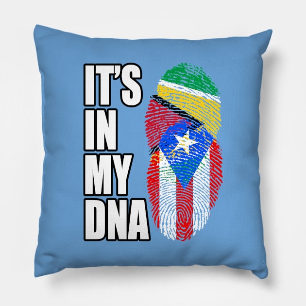 Puerto Rican And Guyanese Mix DNA Flag Heritage Pillow by Just Rep It!!