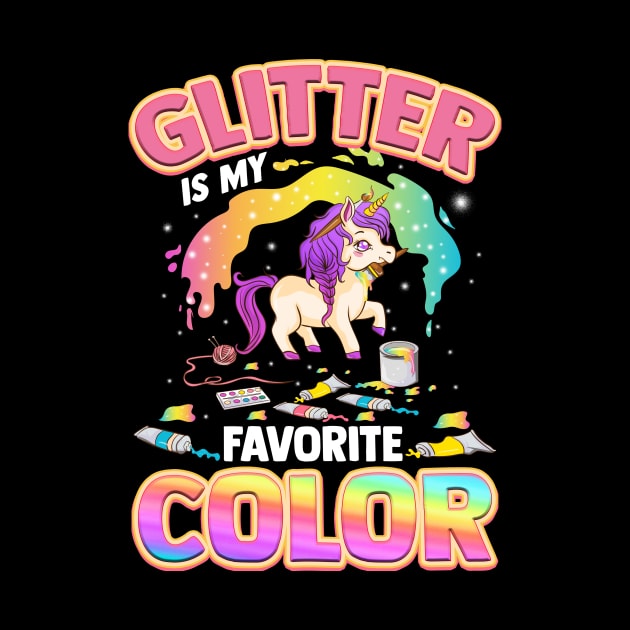 Cute Glitter Is My Favorite Color Unicorn Rainbow by theperfectpresents