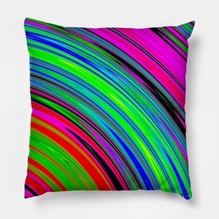 Colorful Vibrant Curved Stripes Pillow